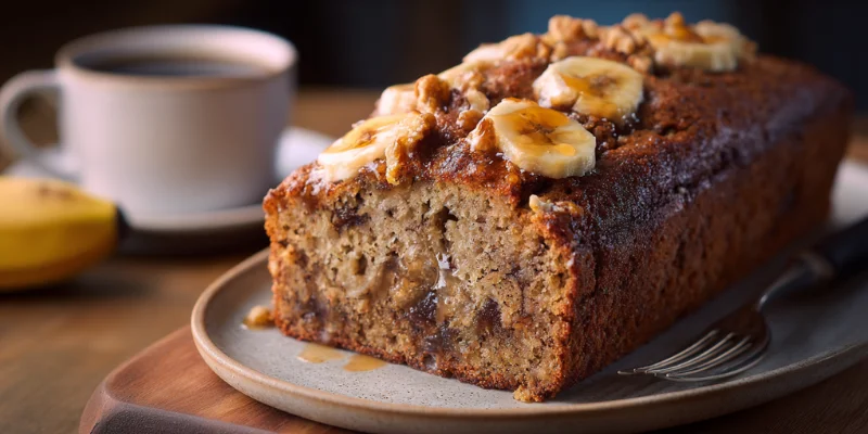 Starbucks Banana Bread with cup of tea