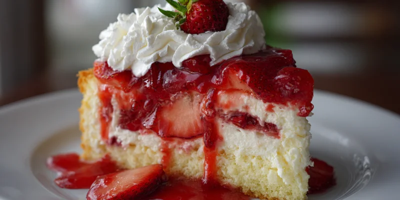 slice of Strawberry Shortcake Cheesecake