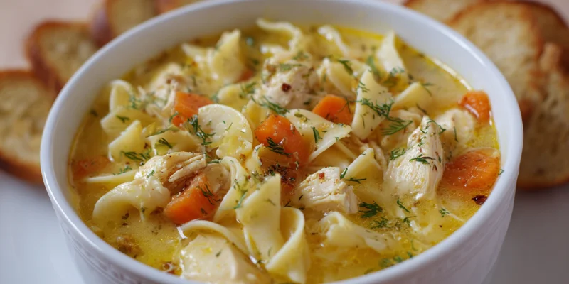 chicken noodle soup with rotisserie image