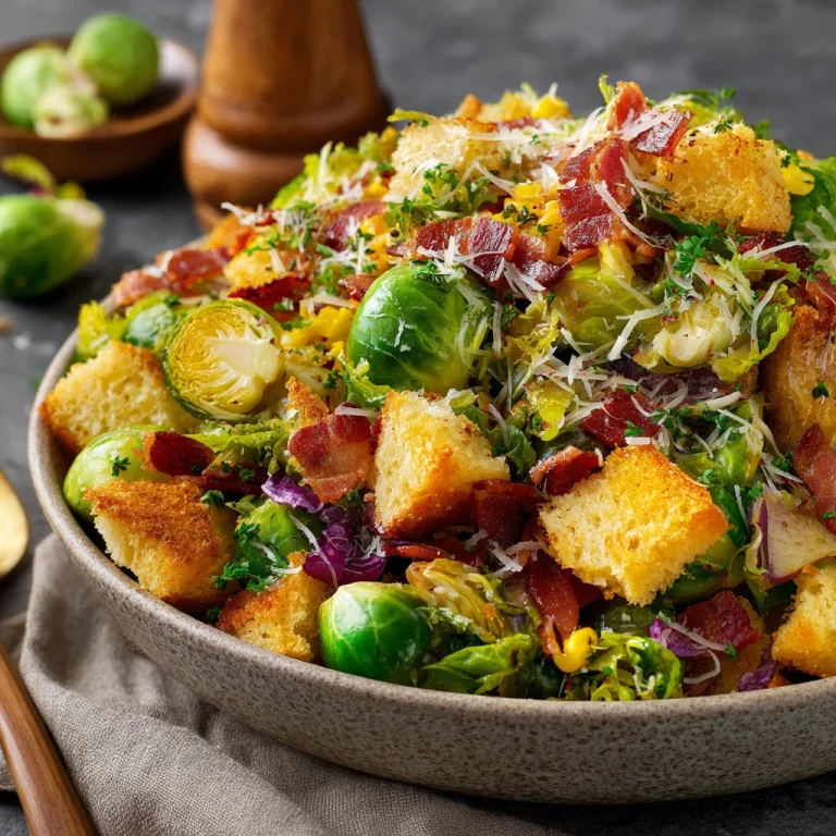 A Southern Twist on a Classic: The Best Brussels Sprouts, Bacon, and Cornbread Panzanella Salad Recipe