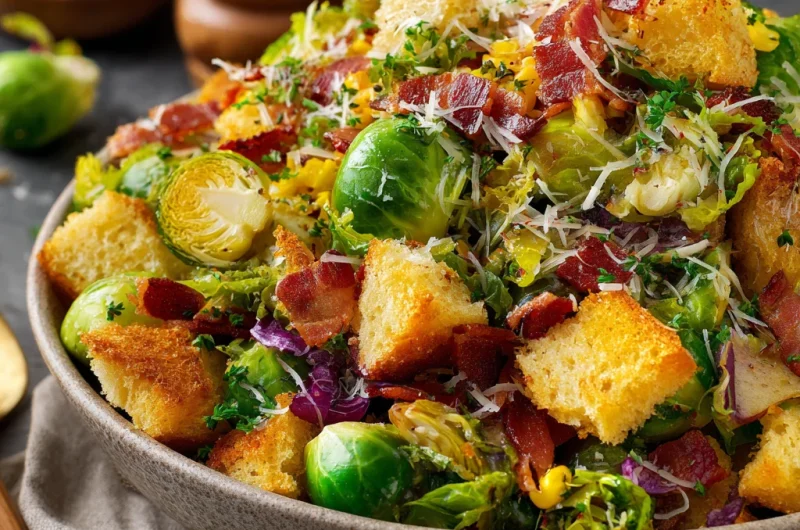 A Southern Twist on a Classic: The Best Brussels Sprouts, Bacon, and Cornbread Panzanella Salad Recipe