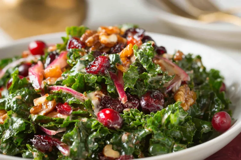 Our Festive Thanksgiving Kale Salad Recipe with Cranberry-Cinnamon Vinaigrette