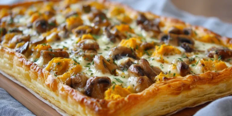Easy Butternut Squash and Mushroom Puff Pastry Tart