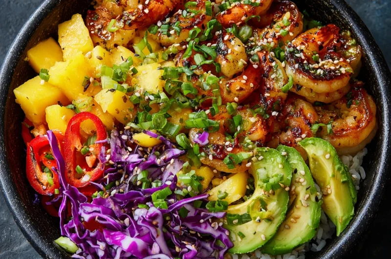 Colorful Shrimp & Mango Rice Bowls Recipe