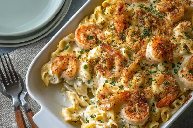 Creamy Cajun Shrimp Alfredo Bake Recipe
