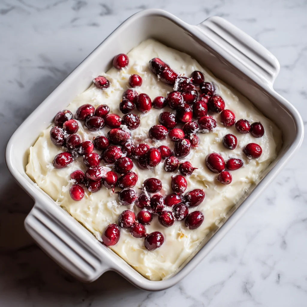 Festive baking ingredients for Cranberry Bars with Cream Cheese Frosting, including vibrant cranberries, butter, and cream cheese