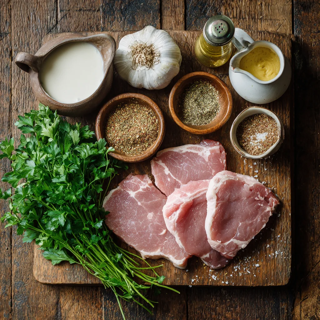 Ingredients for Creamy Cajun Shrimp Alfredo Bake including shrimp, pasta, cream, and Cajun spices.