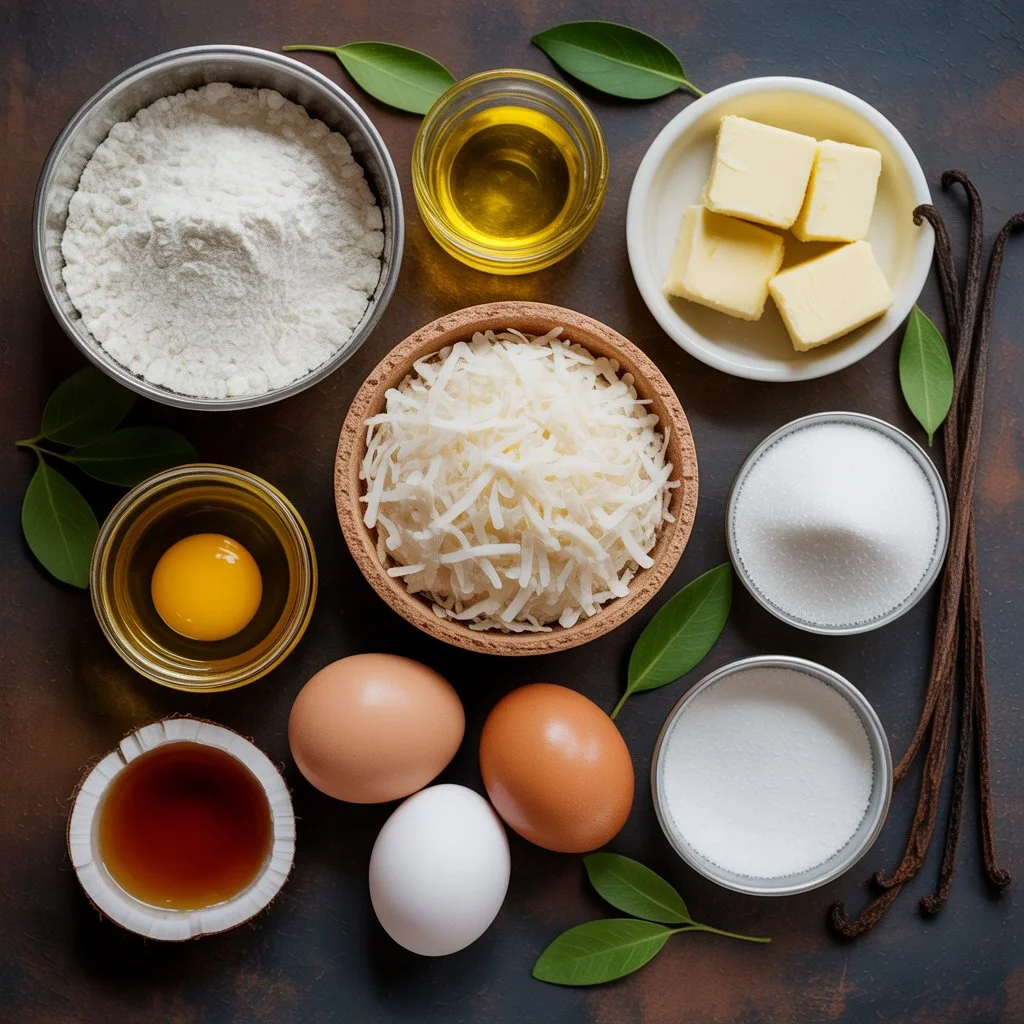 Crispy Chewy Carolina Coconut Cookies Recipe ingredients