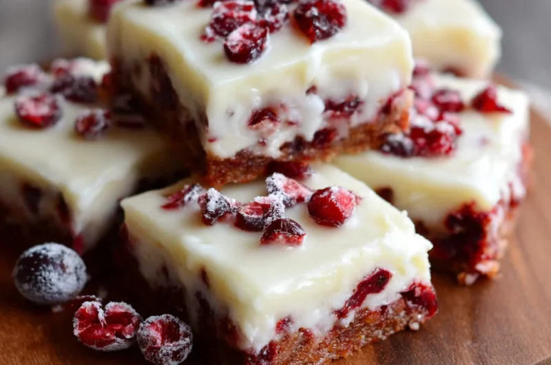 The Coziest Bake of the Season: Chewy Cranberry Bars with Tangy Cream Cheese Frosting