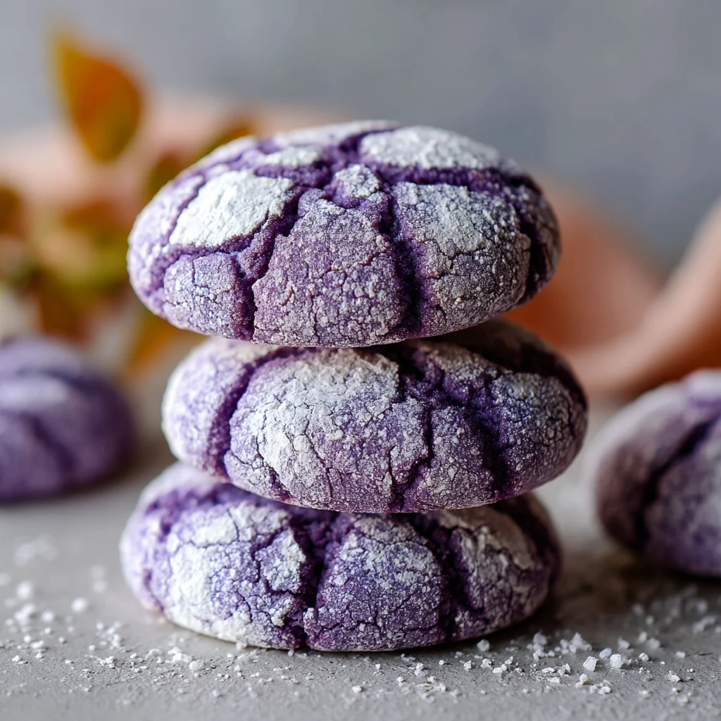 Ube Crinkle Cookies