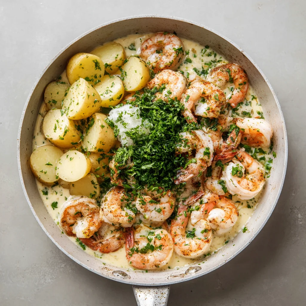 Creamy Garlic Shrimp Potatoes: