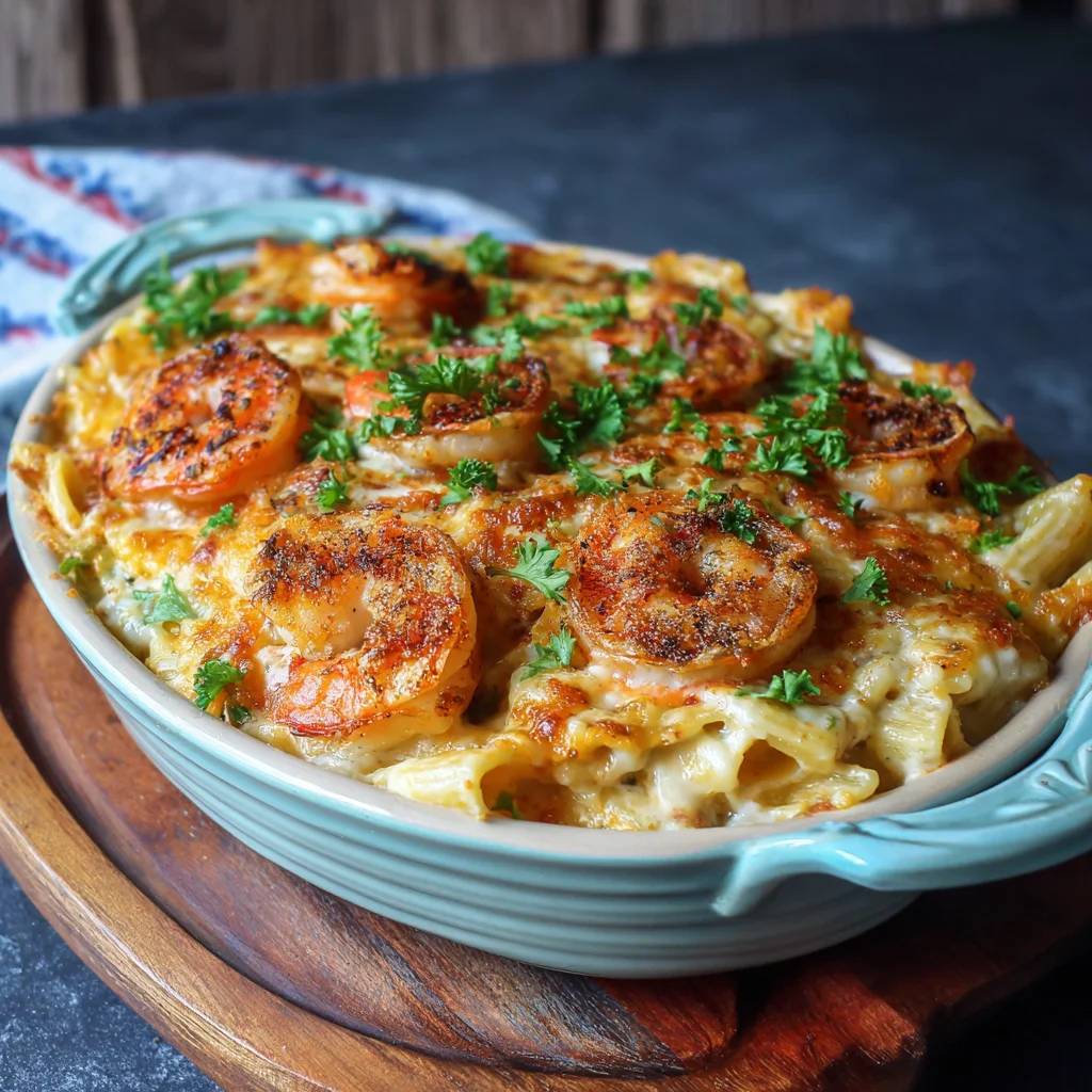 Cajun Shrimp Alfredo Bake recipe image