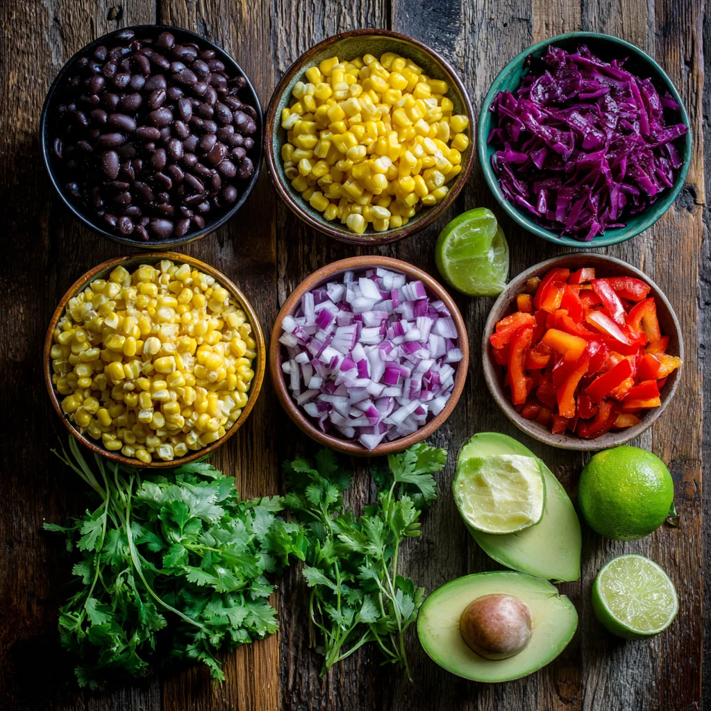 Fresh Mexican Bean Salad ingredients
