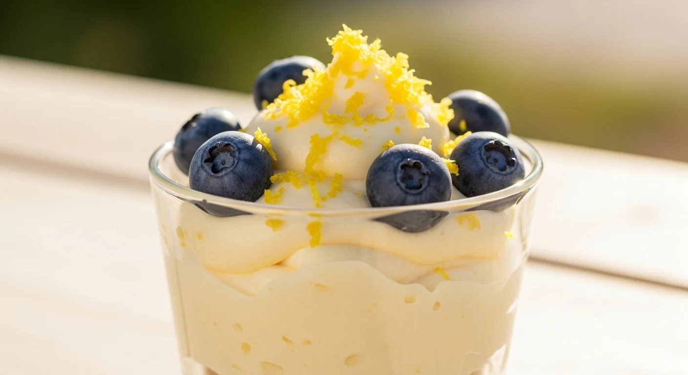 Close up of Keto Lemon Cheesecake Fluff