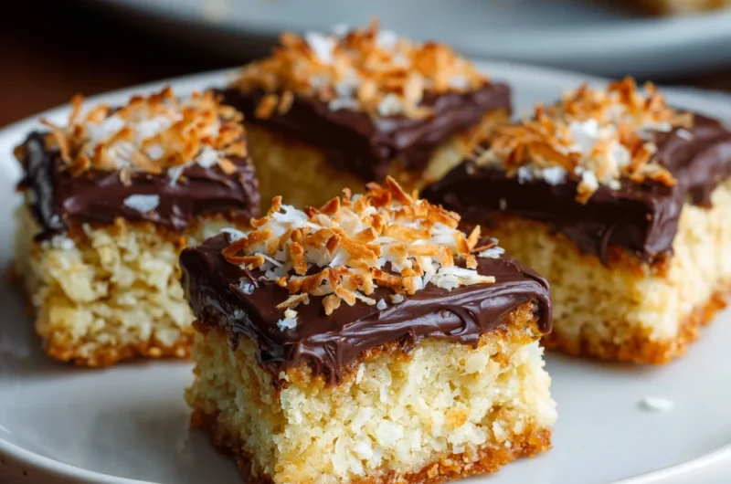 Heavenly No-Bake Low-Carb Coconut Bars with Dark Chocolate Drizzle