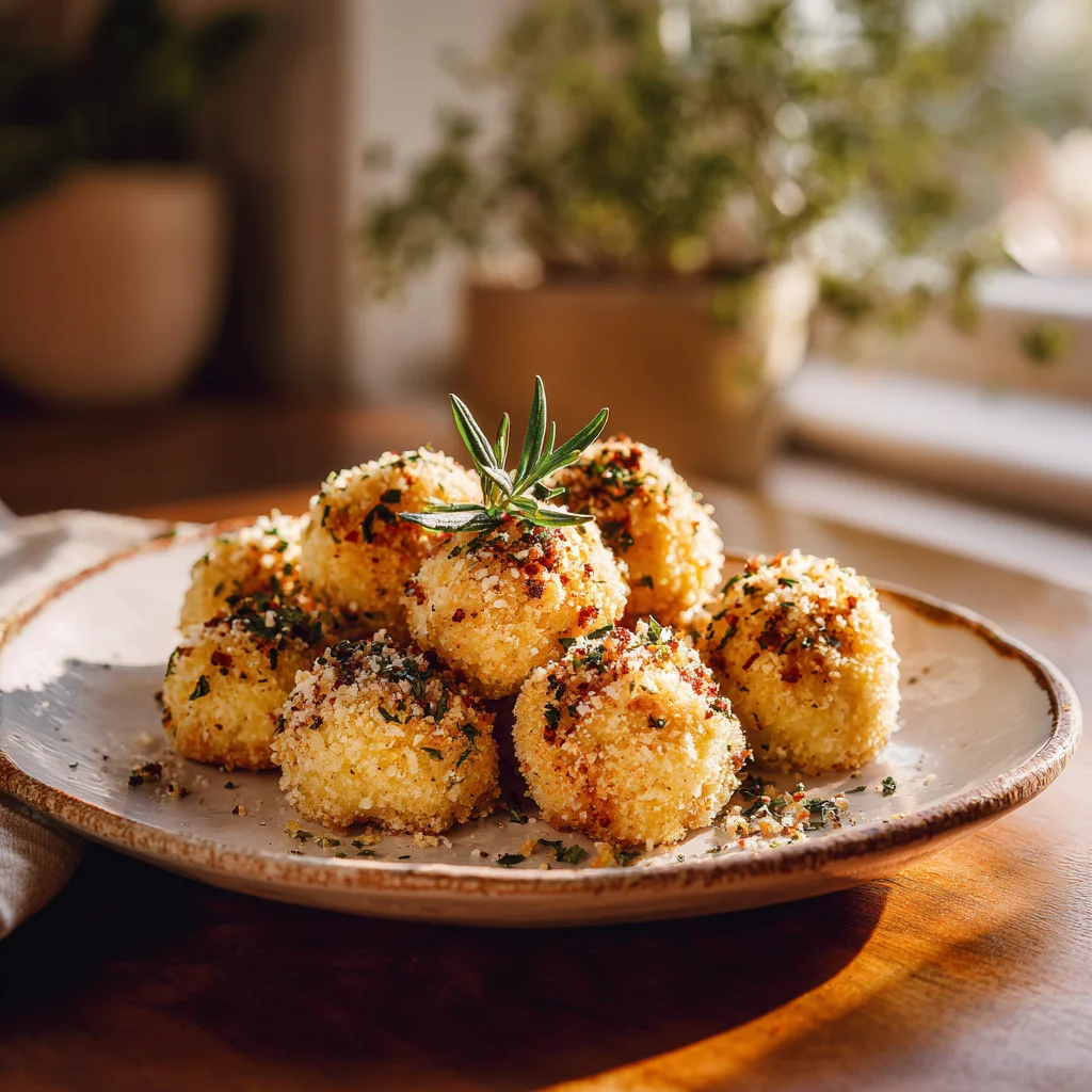 Crispy baked Carnivore Cake Balls served warm on a plate.