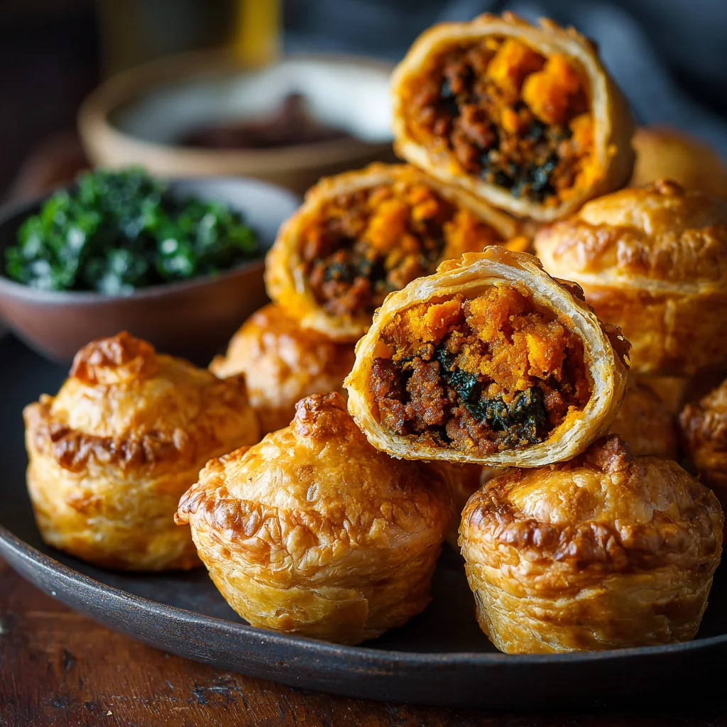 Flaky Sweet Potato Duxelles Puff Bombs