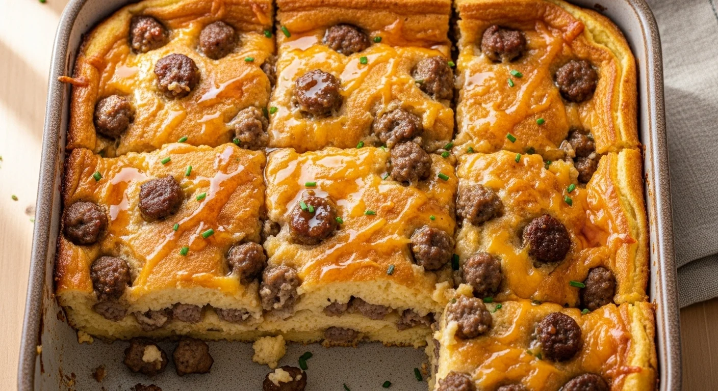Pancake Sausage Casserole breakfast bake