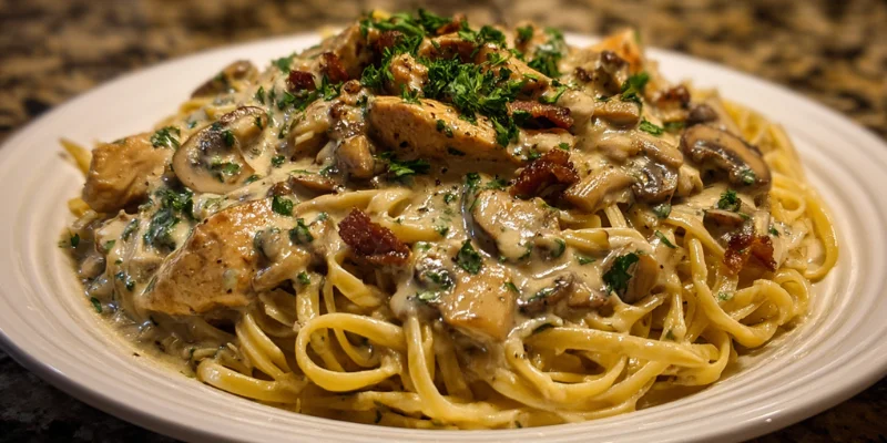 Chestnut Garlic Greek Chicken Alfredo Fusion