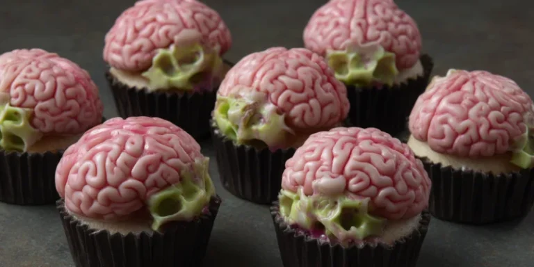 halloween zombie brain cupcakes