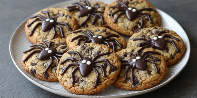spider chocolate chip cookies on plalet