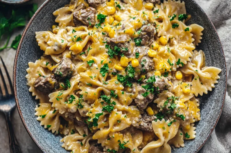 Creamy Ranch Beef Bowtie Skillet With Sweet Corn Magic