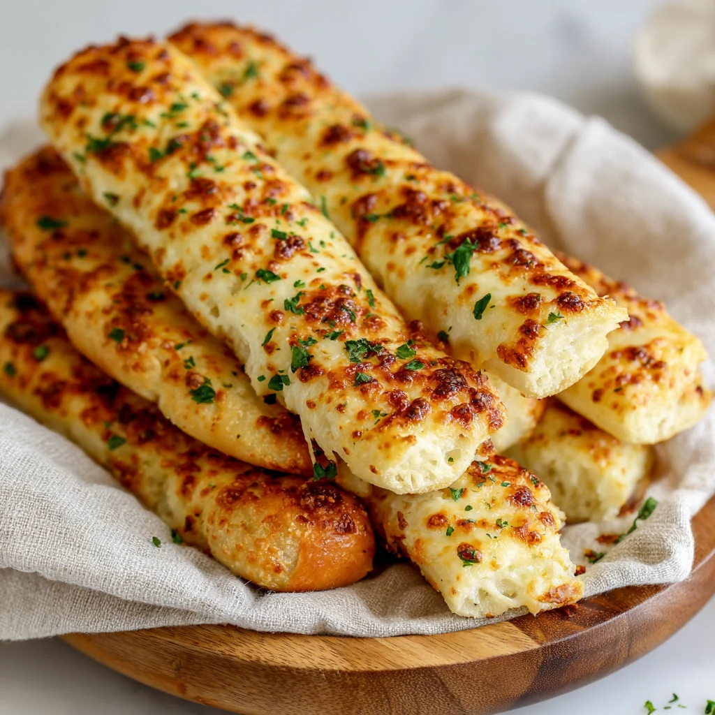Cheesy Garlic Breadsticks Soft and Cheesy