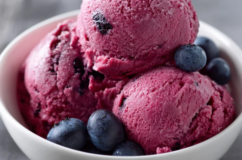 5 Minutes Blueberry Frozen Yogurt – Easy 4-Ingredient Summer Treats