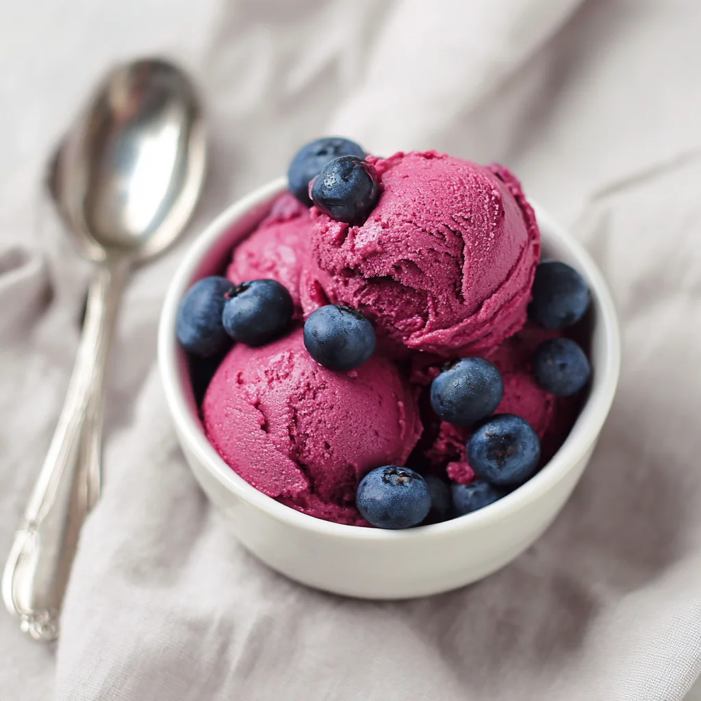 Blueberry Frozen Yogurt serving