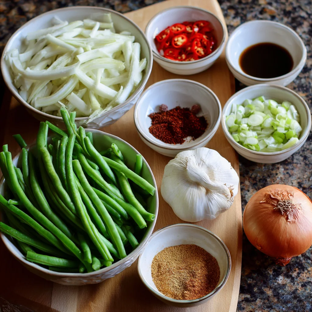 Easy Chinese String Bean Chicken ingredients