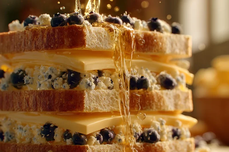 Crispy Blueberry Grilled Cheese Sweet Savory Delight – Gooey, Juicy, Ready in 10 Minutes