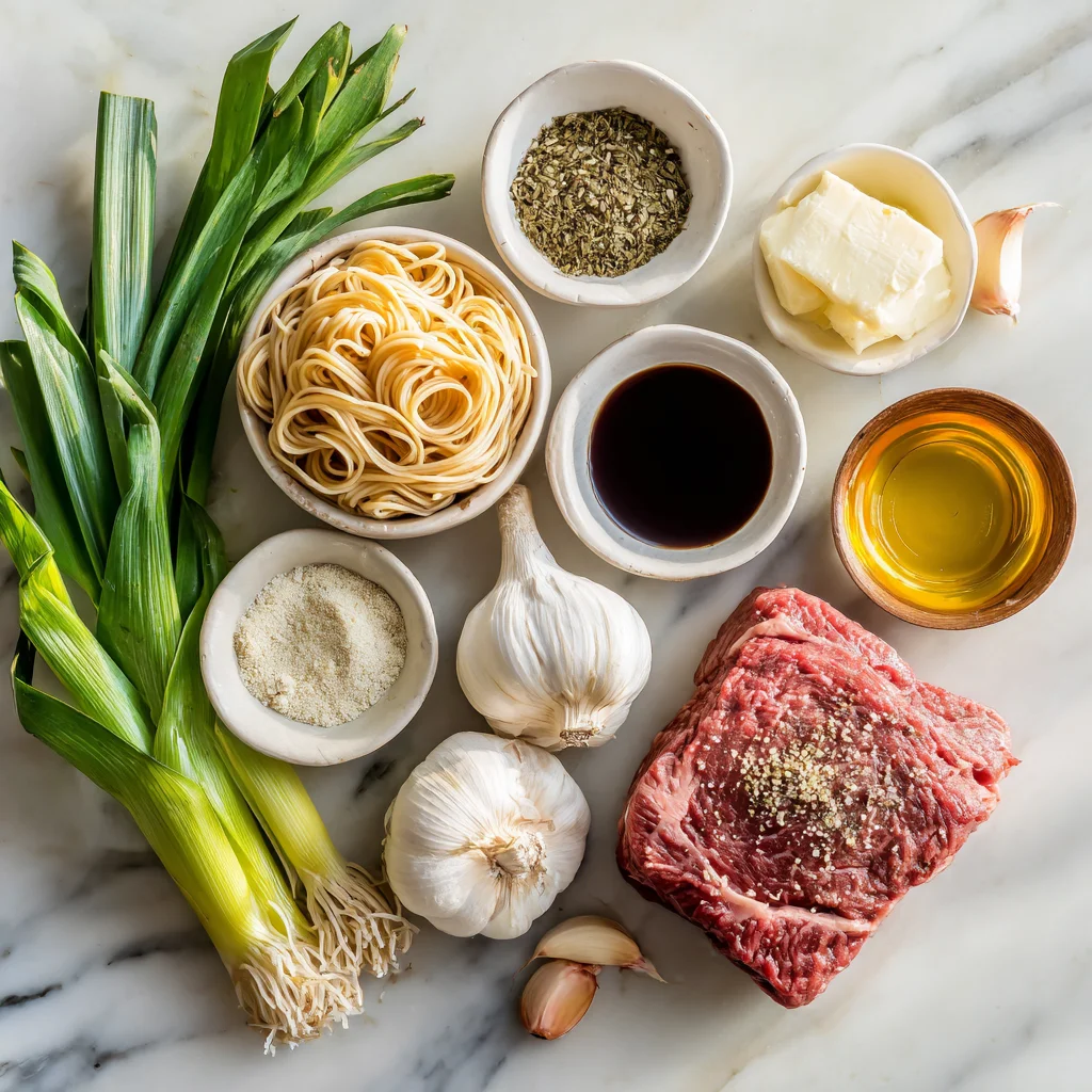 Garlic Butter Steak Lightning Noodles ingredients