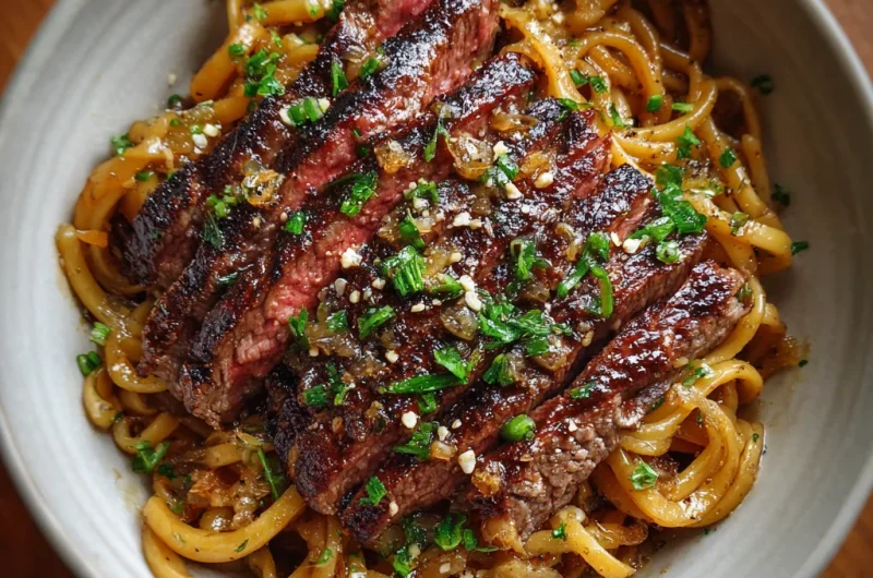 Garlic Butter Steak Lightning Noodles – Juicy Steak, Silky Noodles, Ready in 15 Minutes