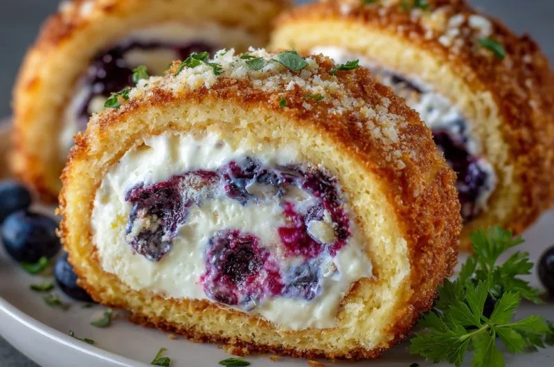 Crispy Keto Blueberry Cream Cheese Roll-Ups – 20-Minute Low-Carb Bliss