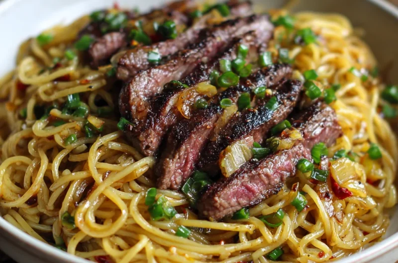 Garlic Butter Steak Lightning Noodles – Juicy Steak, Silky Noodles, Ready in 15 Minutes