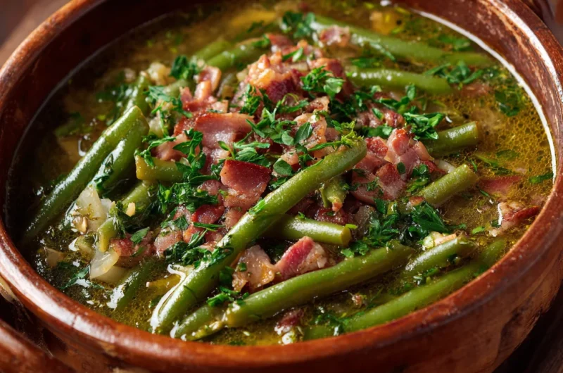 Transylvanian Bacon Green Beans Soup (Rustic, Hearty & Full of Old-World Comfort!)