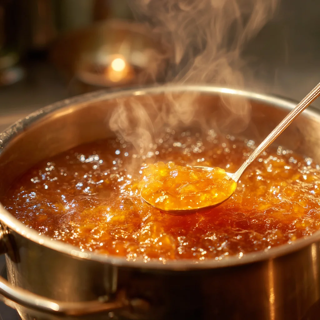 Bourbon Peach Jam in bowl