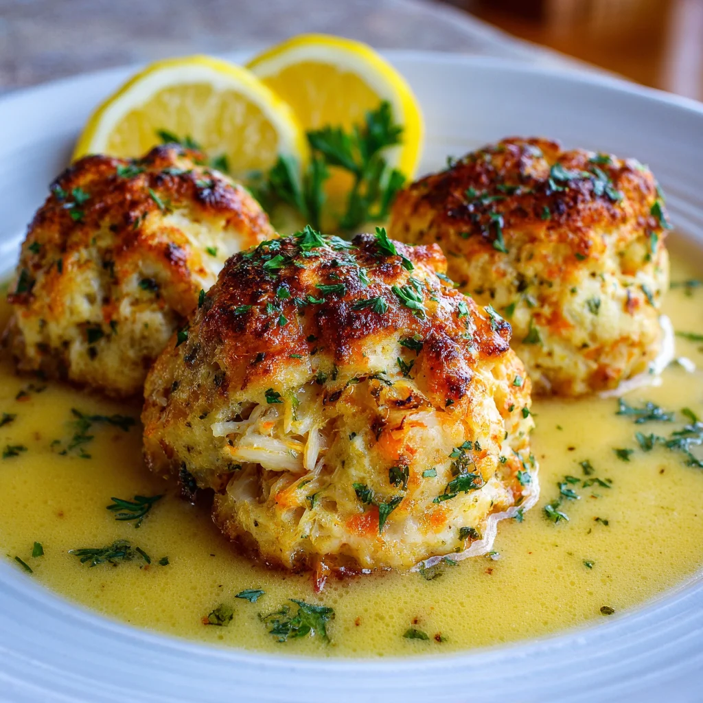 Finished crab stuffed cheddar bay biscuits with lemon butter sauce.