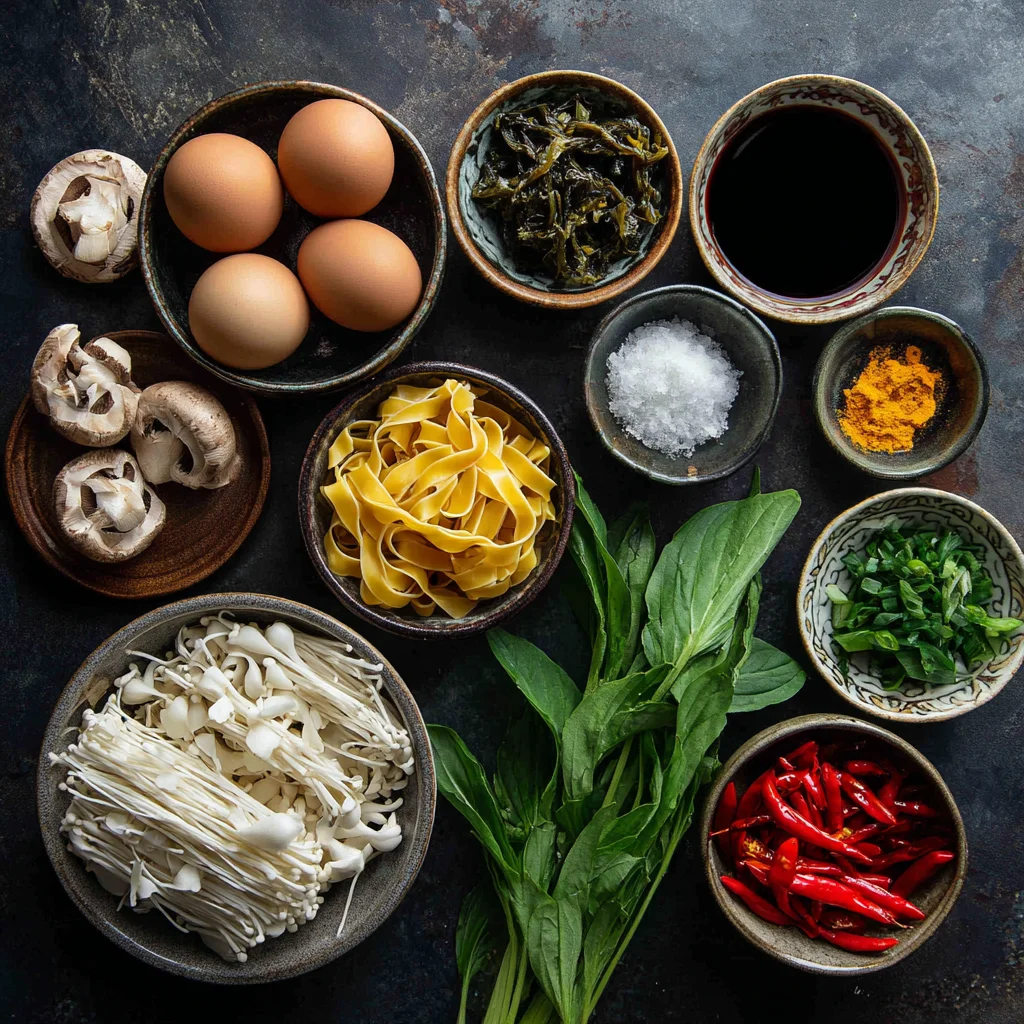 Flat lay of salmon and garlic butter ingredients.