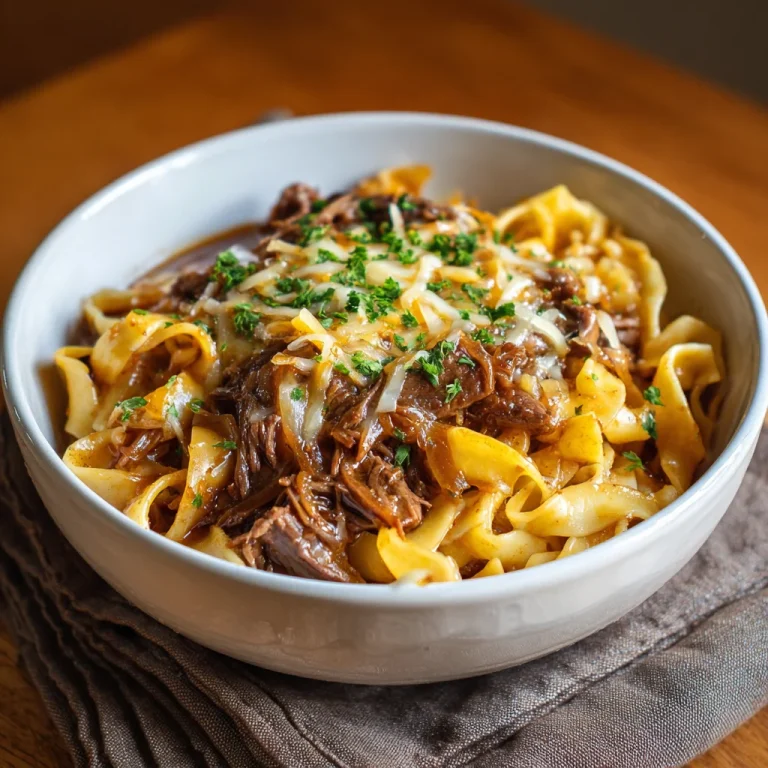 French Onion Beef and Noodles