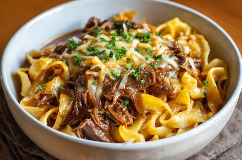 French Onion Beef and Noodles (Slow-Cooked, Comforting & Full of Deep Flavor!)