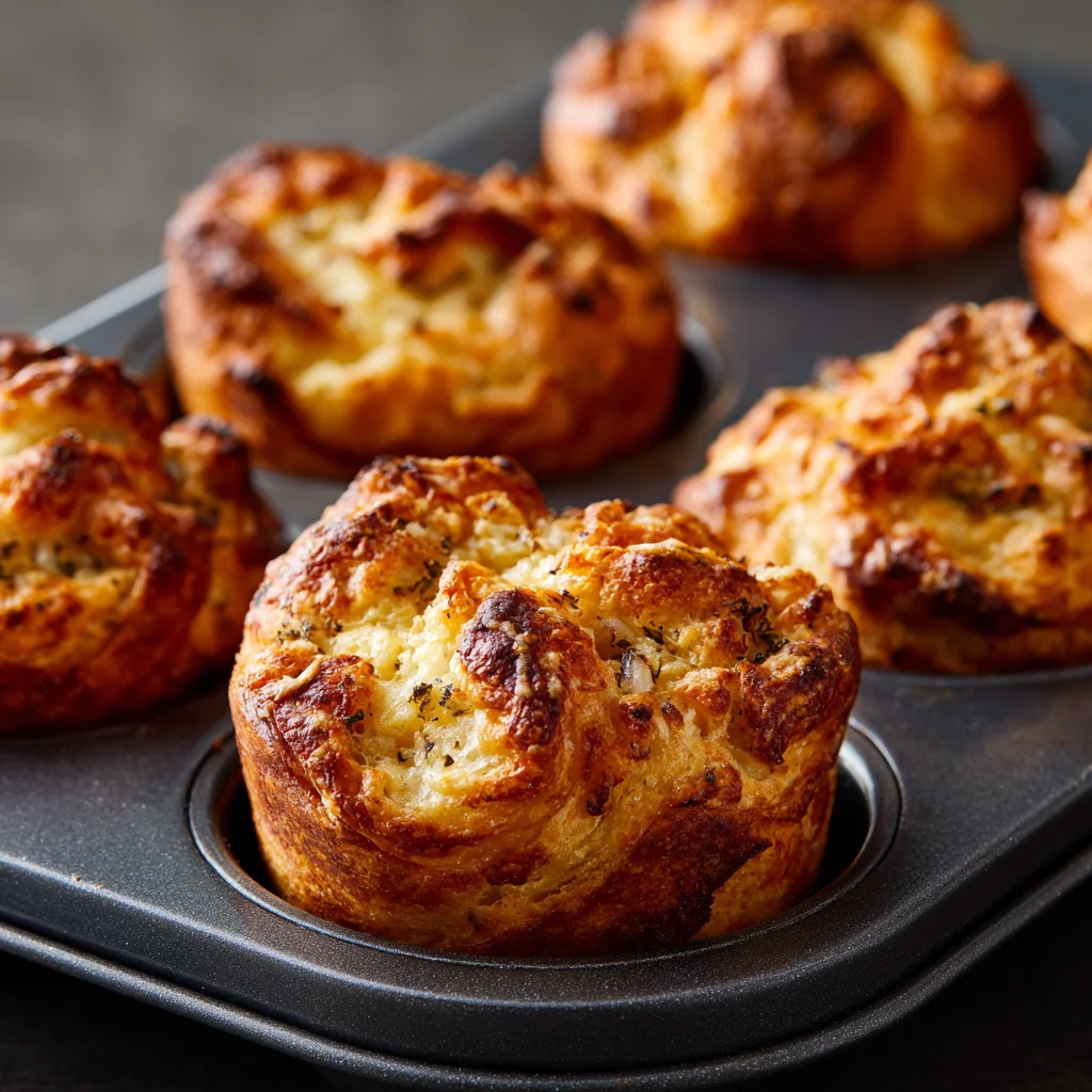 Golden Garlic Parmesan Cruffins