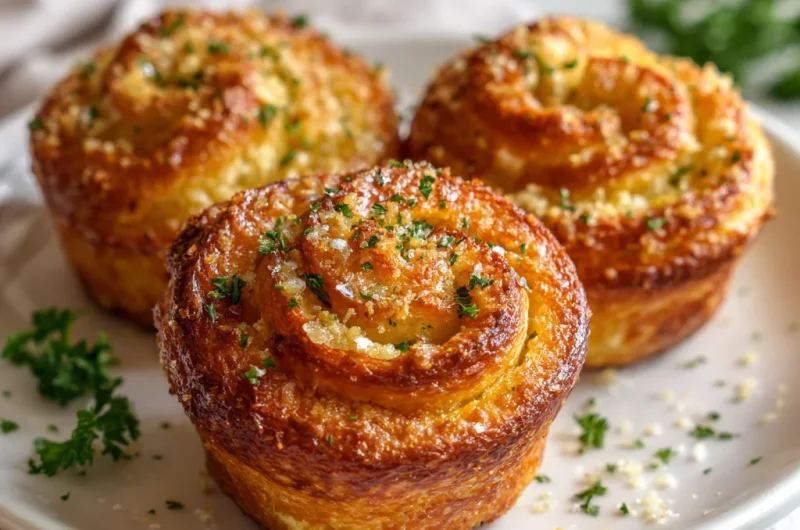 Golden Garlic Parmesan Cruffins