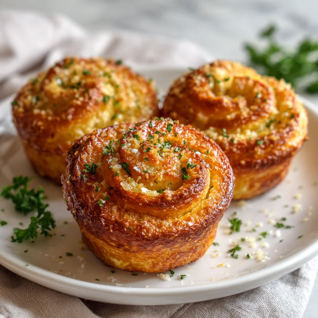 Golden Garlic Parmesan Cruffins