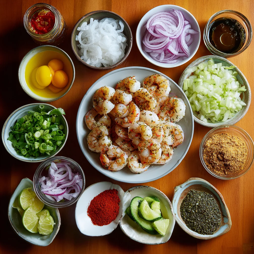 Grilled shrimp and assembling bowls with salsa and rice.