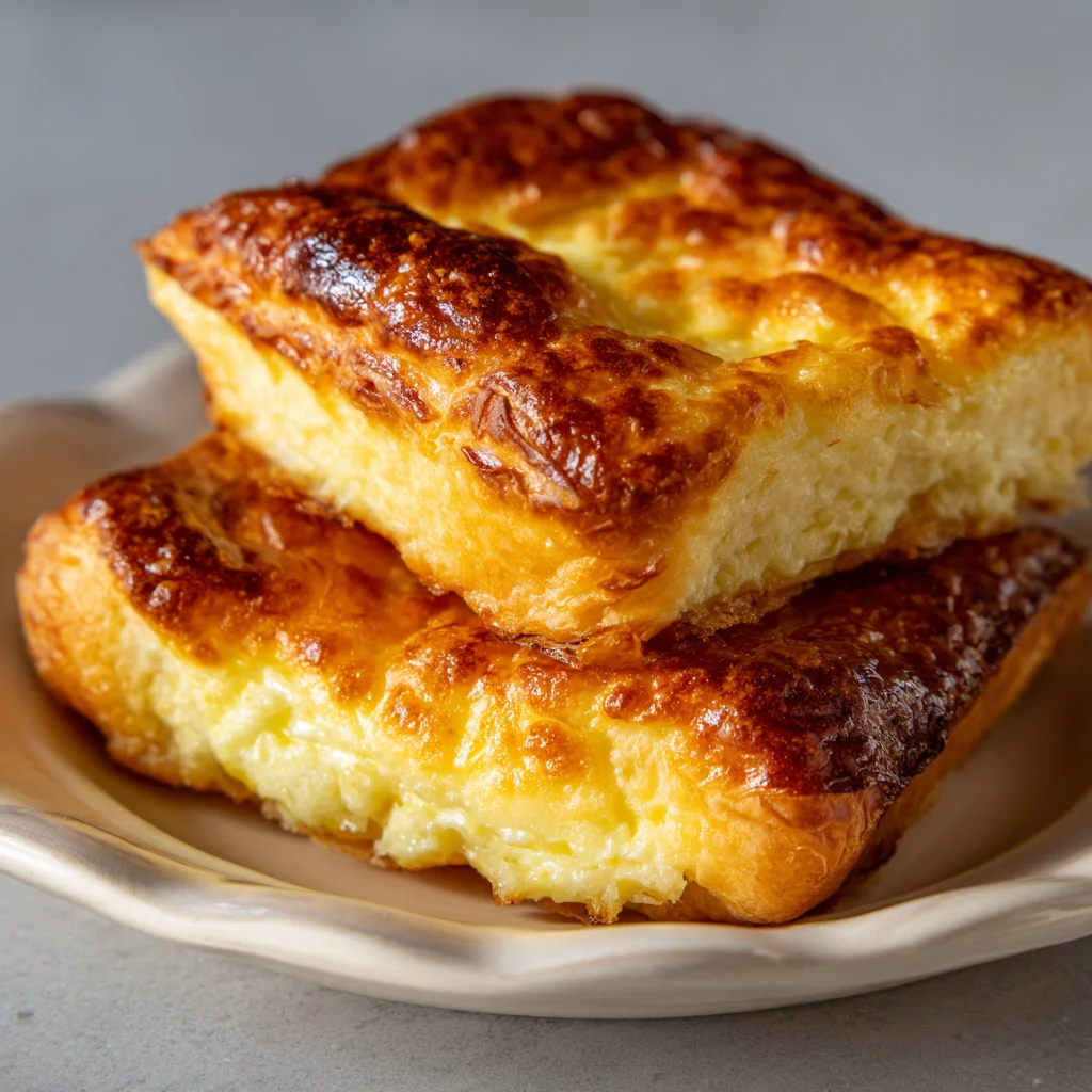 Finished keto cheese danishes topped with glaze.