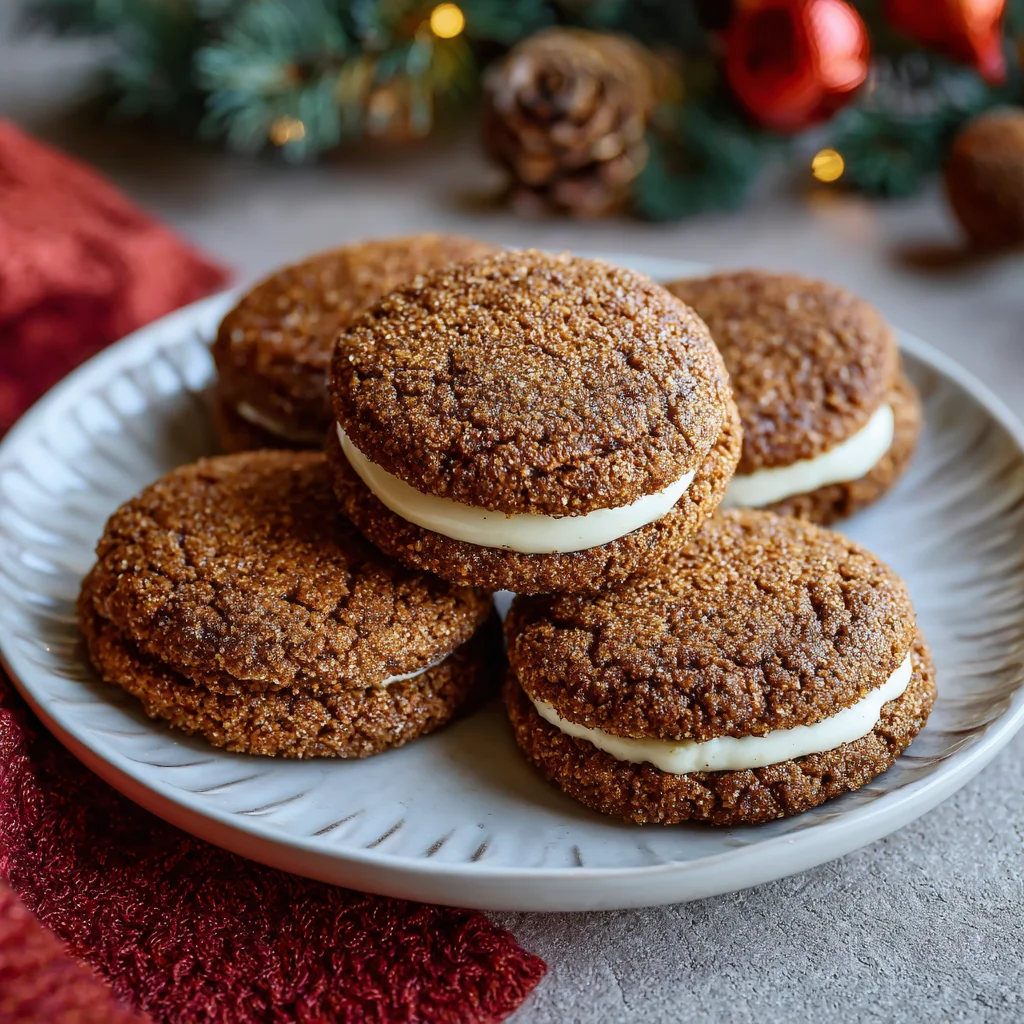 Finished keto gingerbread cheesecake cookies on a plate.