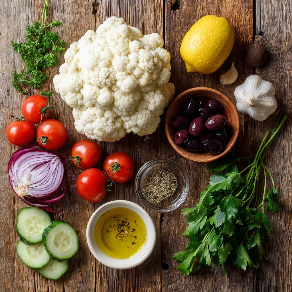 Vegetable Mediterranean Cauliflower Salad