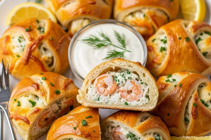 Shrimp and Crab Stuffed Crescent Bombs (Buttery, Cheesy & Perfect for Party Appetizers!)