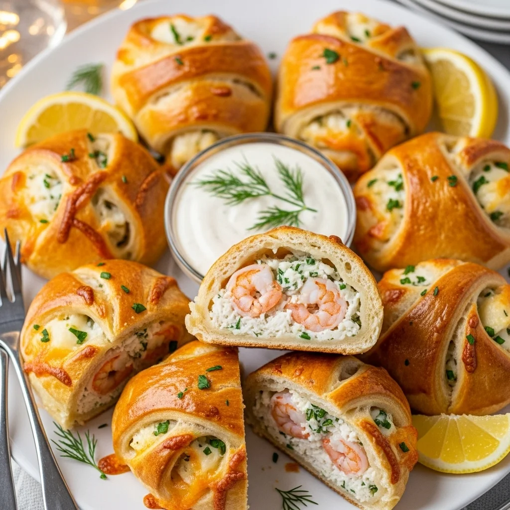 Shrimp and Crab Stuffed Crescent Bombs